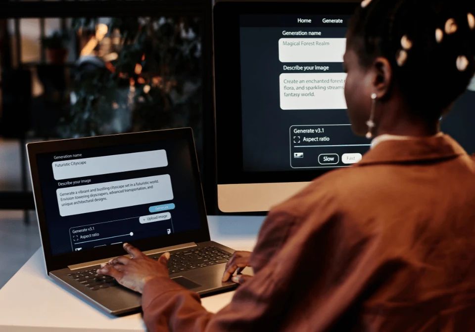 Colleague working with customer support information on a computer