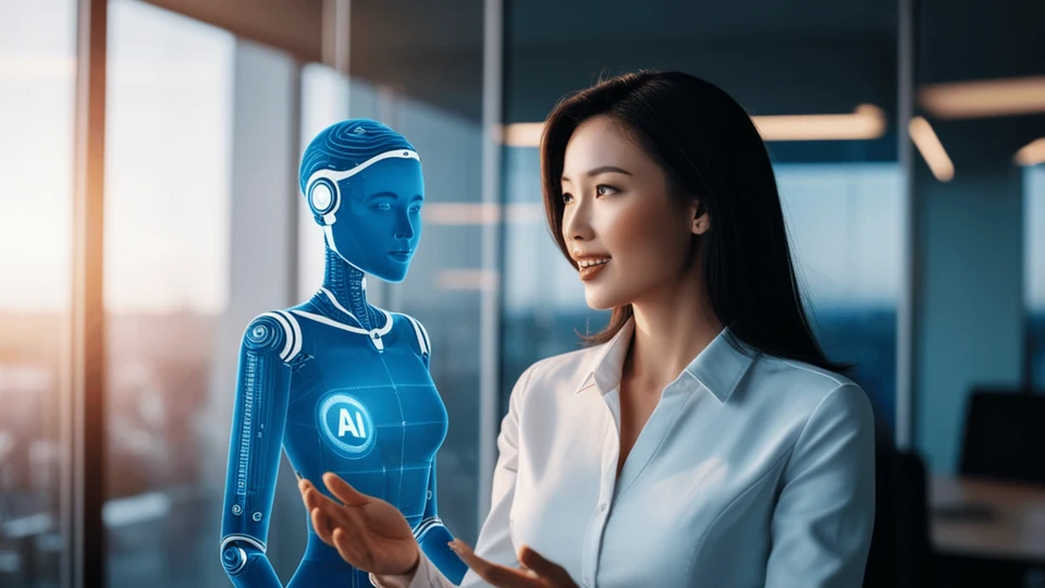Customer service colleague alongside a digital assistant
